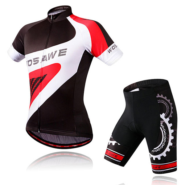 Simple Gear Pattern Short Sleeve Jersey + Shorts Outdoor Cycling Suits For Unisex