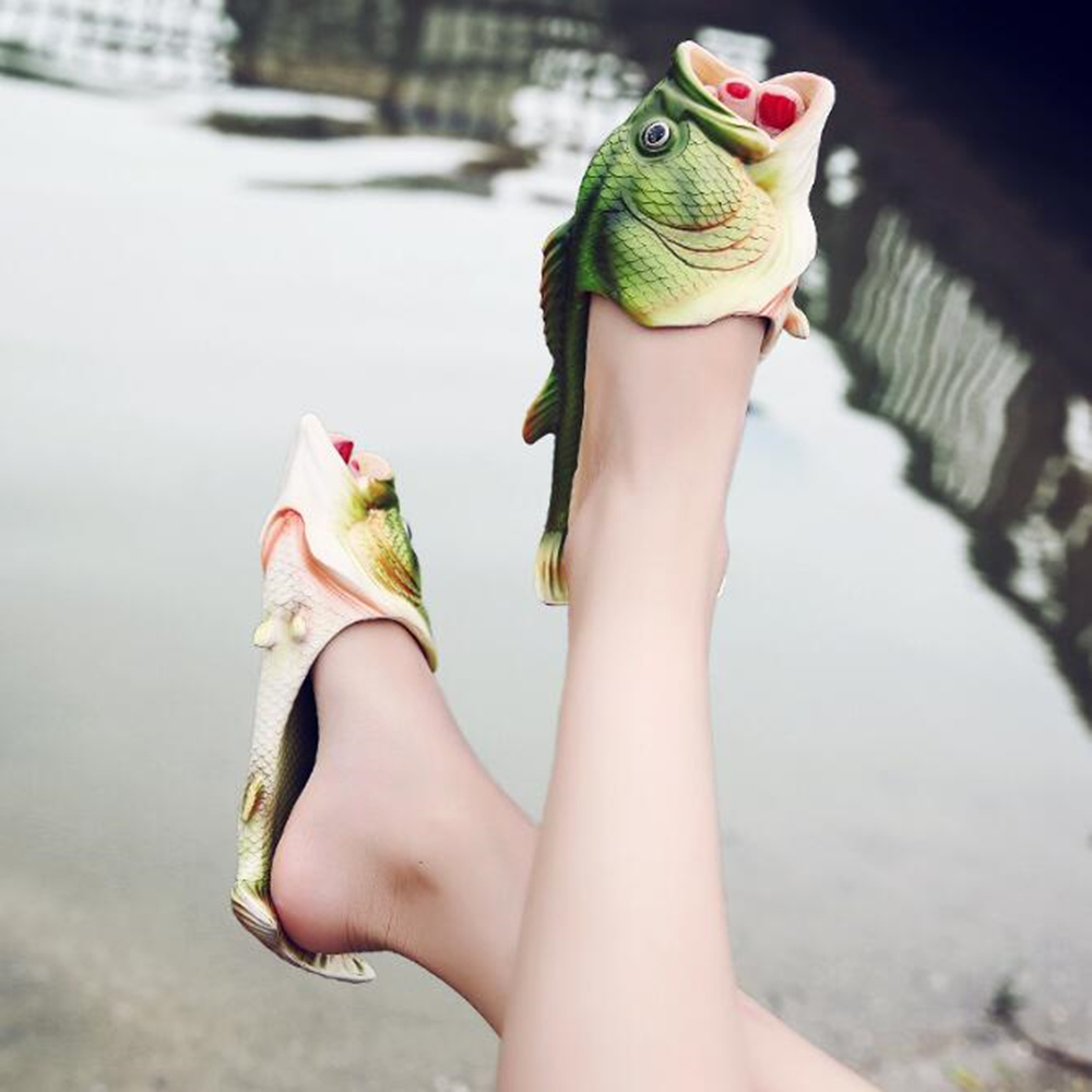 Originality Soft Imitation Green Fish Slipper / Unisex