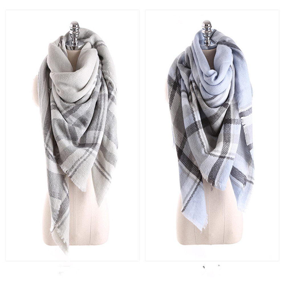 Salybaby Lattice Stitching Multicolor Color Imitation Cashmere Scarf