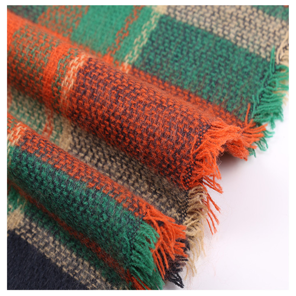 Salybaby Lattice Stitching Multicolor Color Imitation Cashmere Scarf