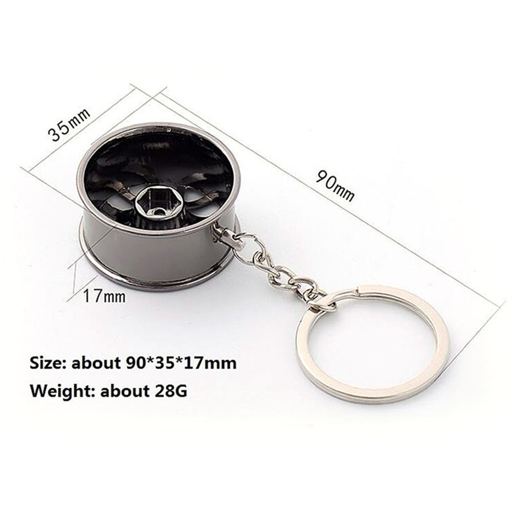 Wheel Hub Metal Car Keychain