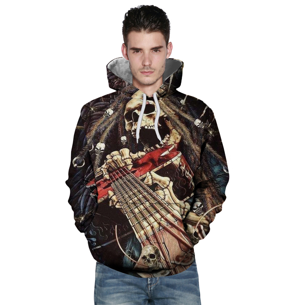 Fall 2018 New Fashion 3D Digital Printing Hooded Fleece Sweatshirt