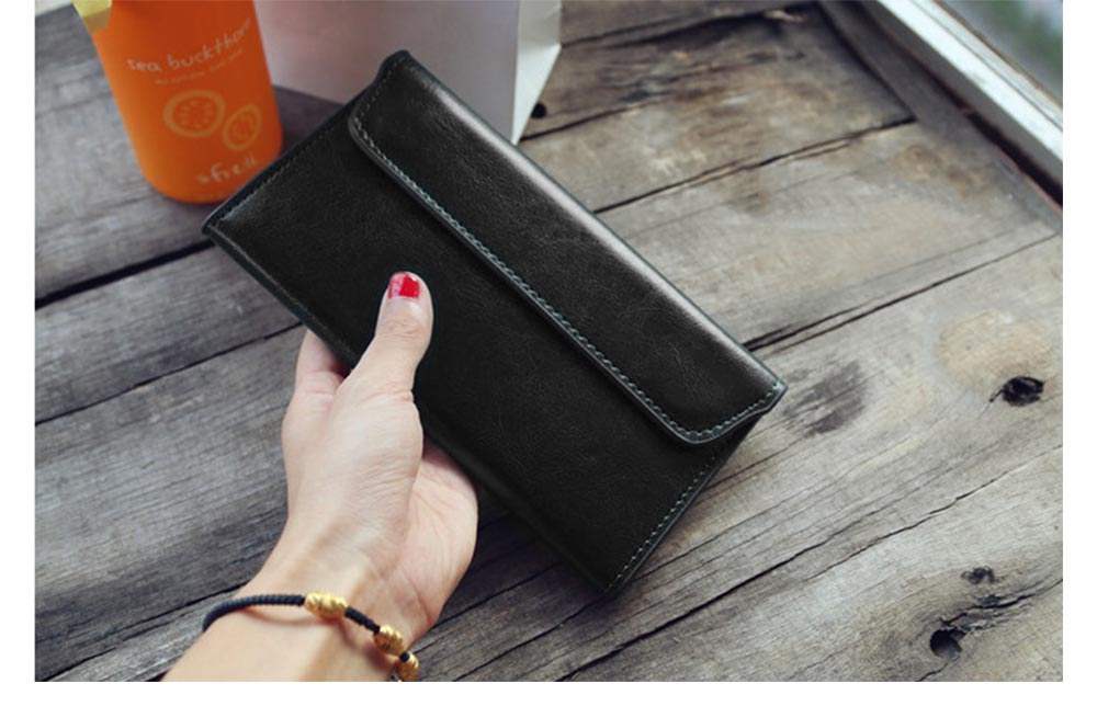 Retro Style Hasp Closure Envelope Design Women Wallet with Mini Bag