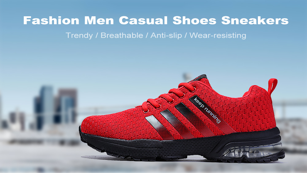 Men Casual Fashion Lace Up Mesh Running Air Big Size Shoes