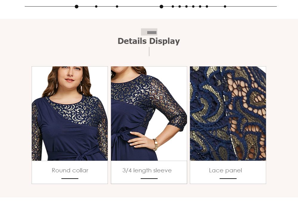 Lace Panel Plus Size Contrast Maxi Dress