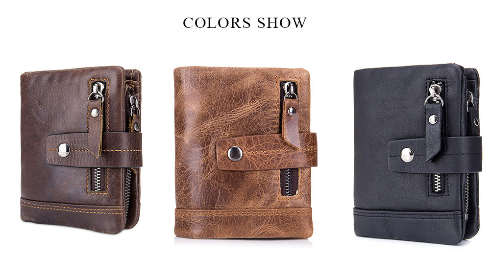 BULLCAPTAIN Trendy Genuine Leather Bifold Wallet with for Men