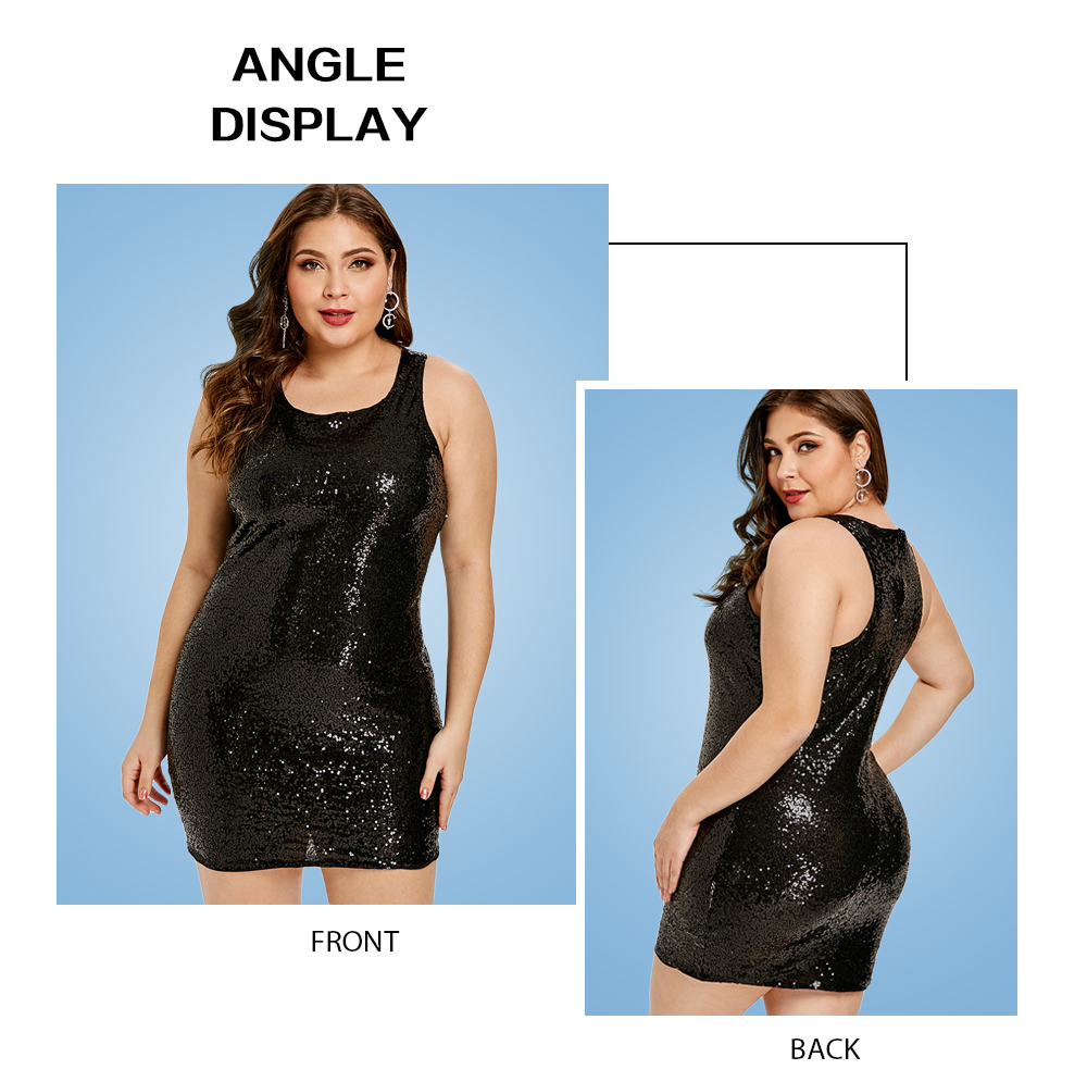 Plus Size Sequins Bodycon Dress